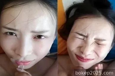 Menyemprotkan sayuran lucu ke seluruh wajahnya....