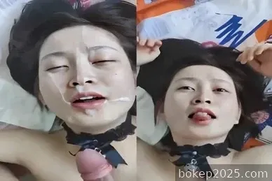 Menyemprotkan air mani ke seluruh wajahku